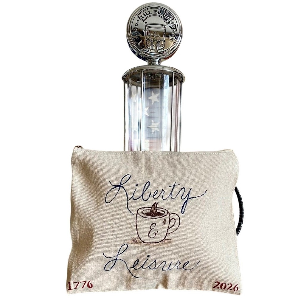 Liberty & Leisure Leisure Pouch Hand Painted Coffee Lover Canvas Travel Pouch